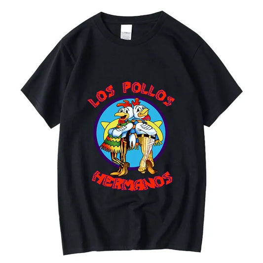 XIN YI Men's high quality t-shirt100%cotton Breaking Bad LOS POLLOS Chicken Brothers printed casual funny tshirt male tee shirts