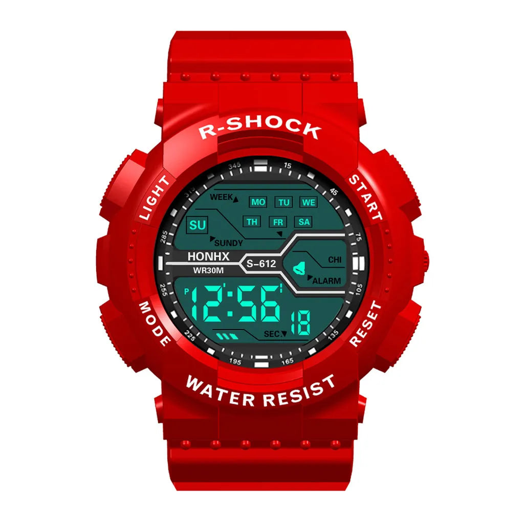 YIKAZE Multifunction Men's Sports Watch LED Digital Watch Big Dial Waterproof Luminous Men Sport Watch Electronic Watches