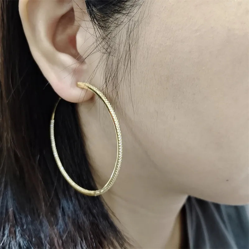 Diamond Hoop Earrings 925 Silver earrings