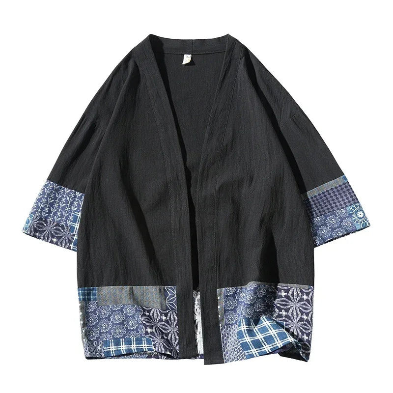 Cotton Linen Shirt Jackets Men Chinese Streetwear Kimono Shirt Coat Mens Linen Cardigan Jackets Coat