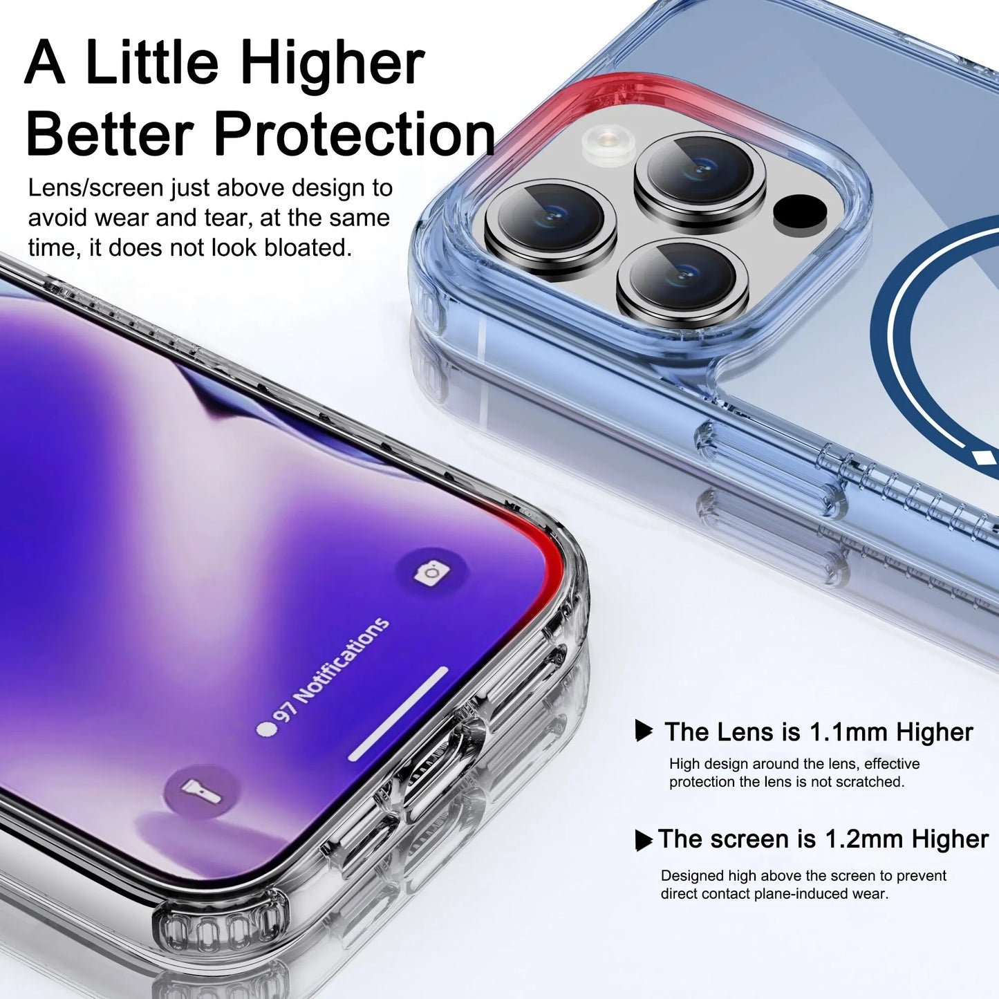 For iPhone 15 Magnetic Case 15 Pro Plus HD Clear Anti-yellow Shockproof Charging Case Cover for iPhone 15 Pro Max Case Transpare