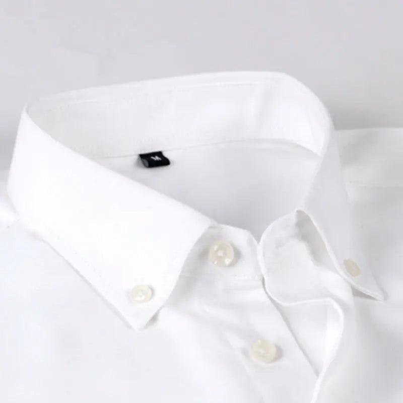 size men's shirt Long sleeve spring summer 100% cotton Oxford woven non-ironing anti-wrinkle solid color casual shirt