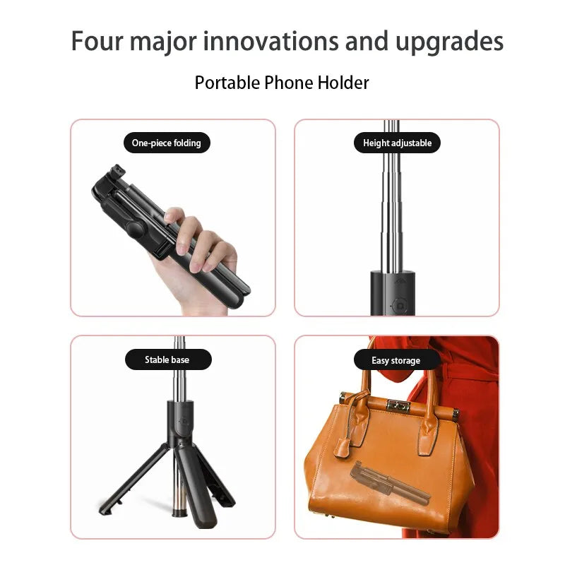 Bluetooth Wireless Selfie Stick Mini Tripod Extendable Monopod Remote Shutter For iPhone Samsung Xiaomi Phone Holder