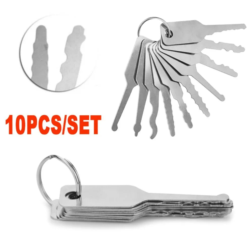 Locksmith Tools Key Embryo 10 In 1 String Locksmith Repair Replacement Tool Kit Stainless Steel Accessories Door Release Double-